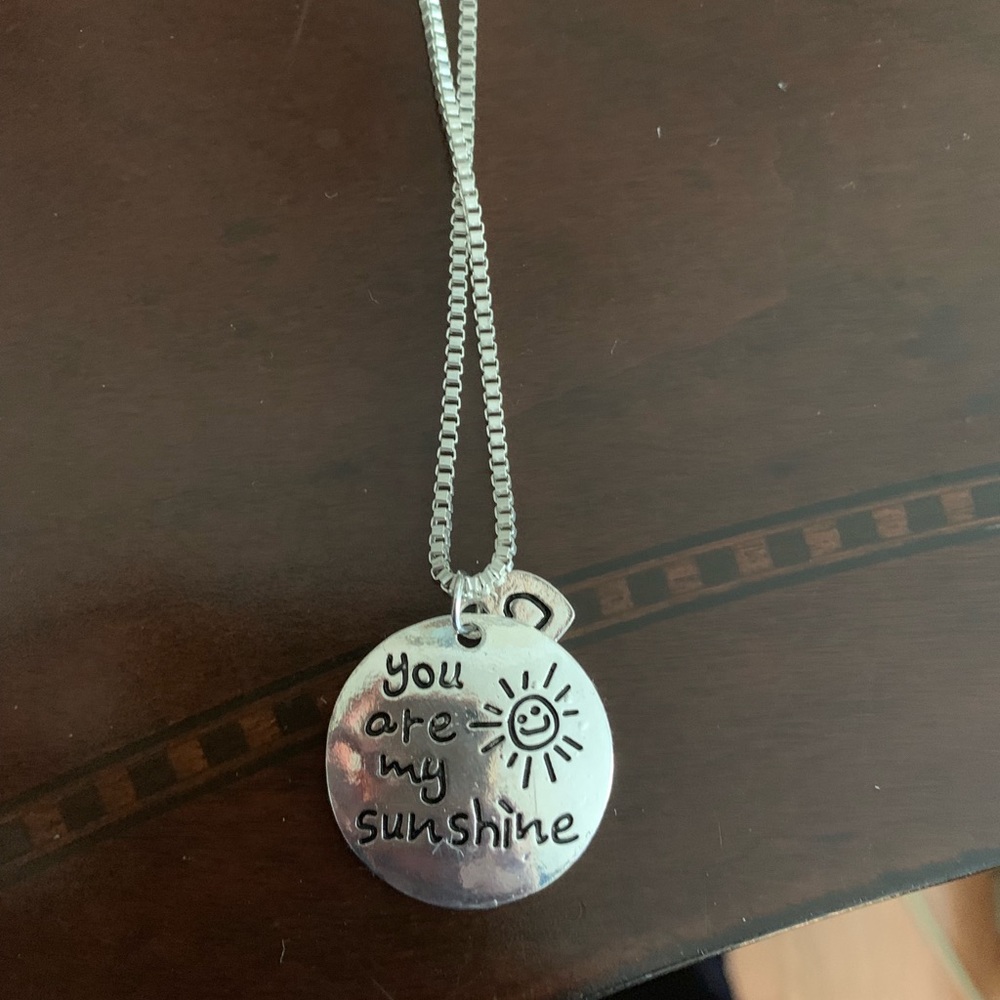 Silver luvalti you are my sunshine pendent